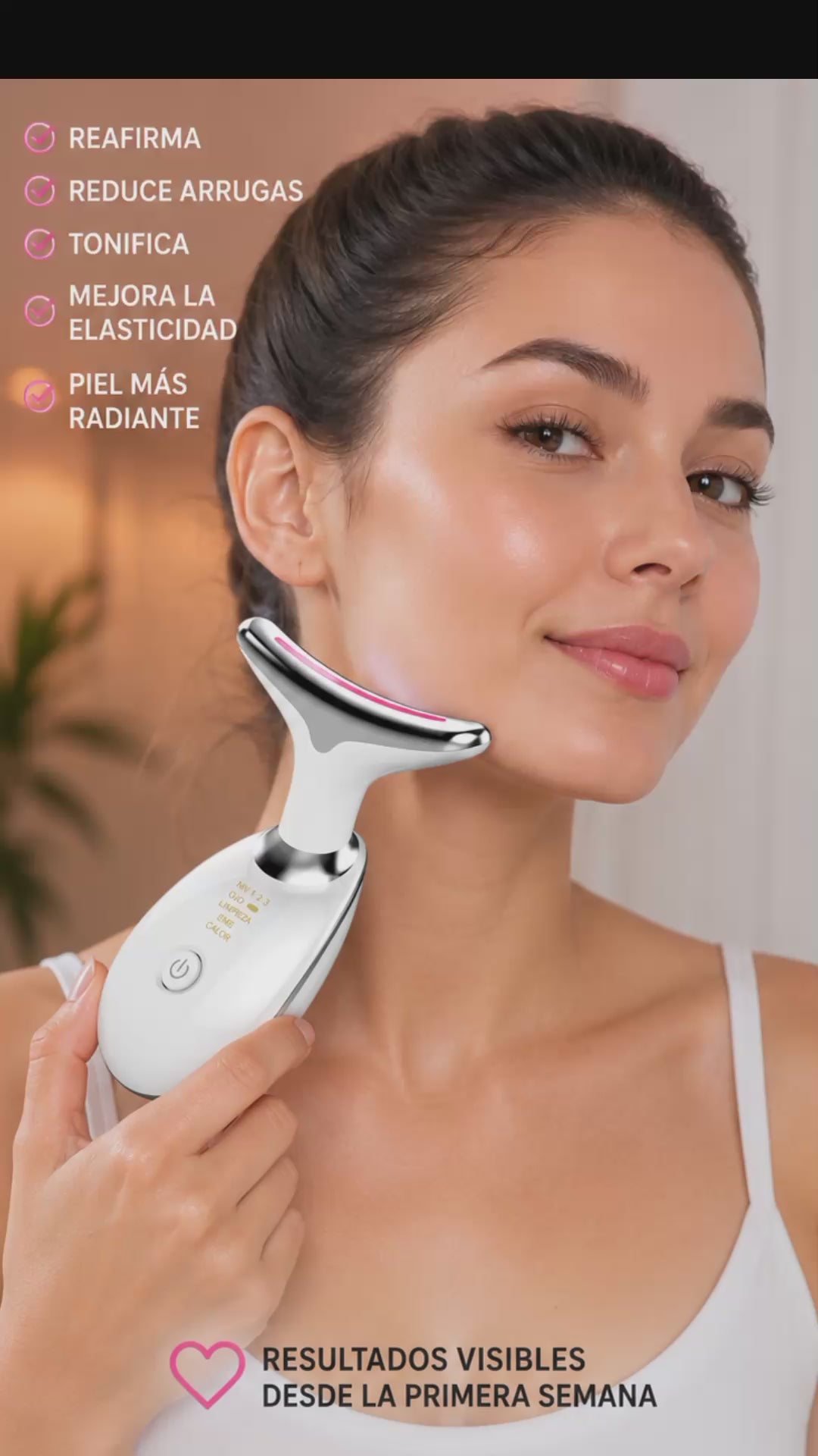 “Lifting Facial en Casa – Masajeador LED Reafirmante Antiarrugas”